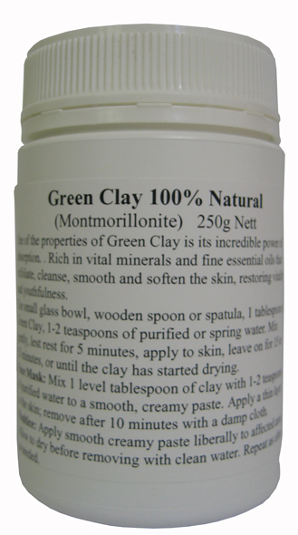French Green Clay (Montmorillonite). 250g Jar. - Click Image to Close