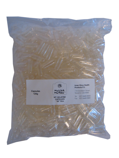 Gelatin Empty Capsules - 00 Size 120g. (approx.1,000)